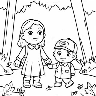 Emma And Ray In The Forest Coloring Page 59153-47627