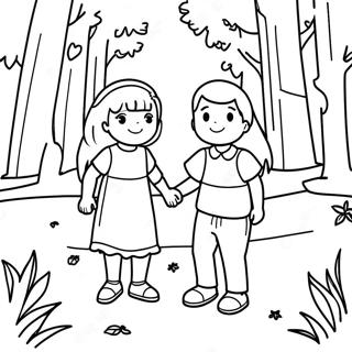 Emma And Ray In The Forest Coloring Page 59153-47628