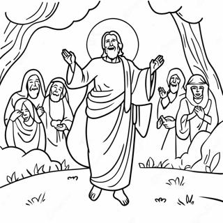 Joyful Resurrection Scene Coloring Page 59183-47646