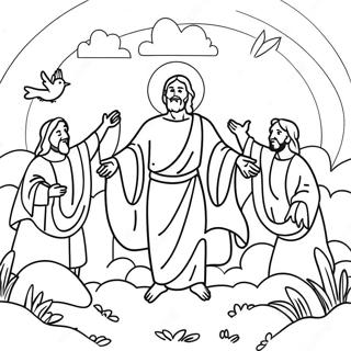 Joyful Resurrection Scene Coloring Page 59183-47647