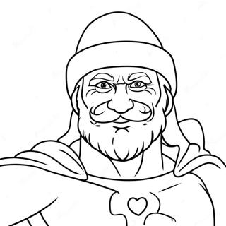 Festive Superhero With Santa Hat Coloring Page 59243-47694