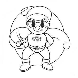 Festive Superhero With Santa Hat Coloring Page 59243-47695