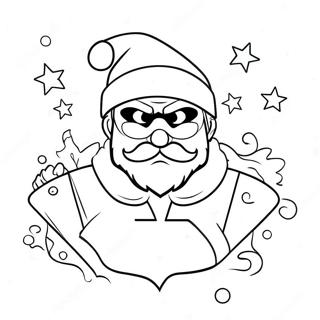 Festive Superhero With Santa Hat Coloring Page 59243-47696