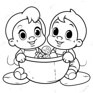 Cute Disney Babies Playing Together Coloring Page 59283-47725