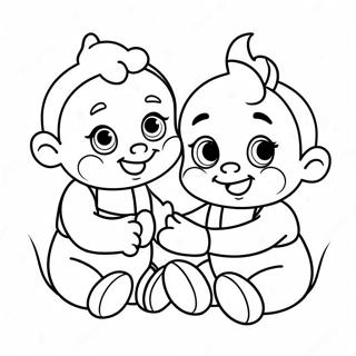 Cute Disney Babies Playing Together Coloring Page 59283-47728