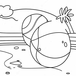 Swimming Pool With Colorful Beach Balls Coloring Page 59312-47752