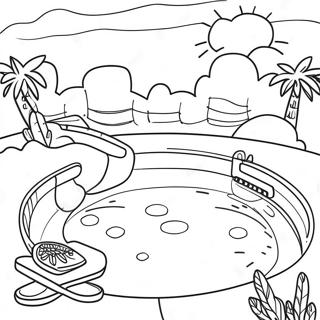 Sunny Day At The Swimming Pool Coloring Page 59313-47748