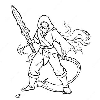 Diluc With Flaming Sword Coloring Page 59323-47754