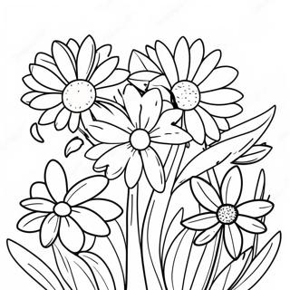 Colorful Wildflower Bouquet Coloring Page 59333-47762