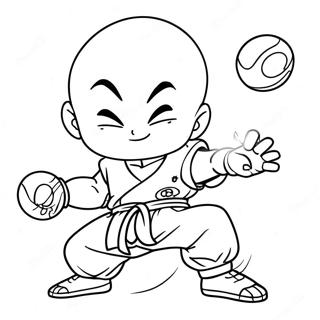 Krillin With Energy Ball Coloring Page 59353-47785