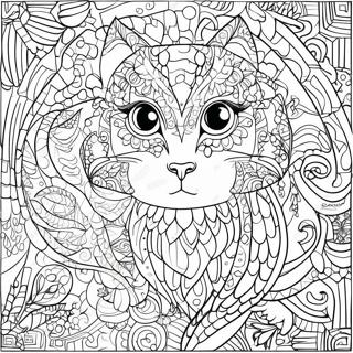 Colorful Animal Mosaic Design Coloring Page 59363-47789