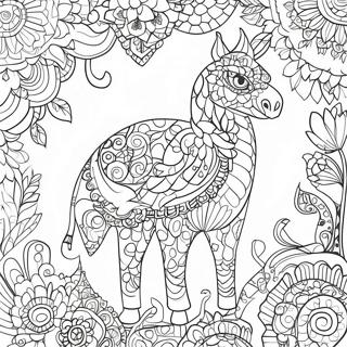 Colorful Animal Mosaic Design Coloring Page 59363-47792