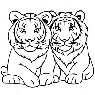 Lion And Tiger Coloring Page 59382-47803