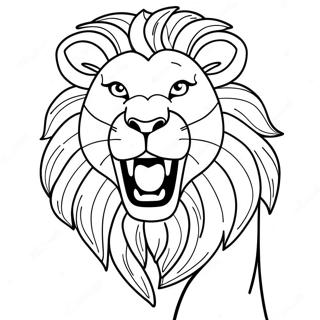 Majestic Lion Roaring Coloring Page 59383-47808