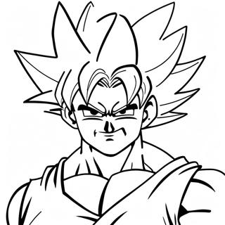 Goku Super Saiyan Transformation Coloring Page 59393-47823