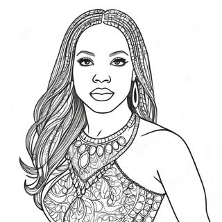 Aaliyah With Sparkling Dress Coloring Page 59403-47818