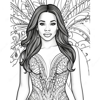 Aaliyah With Sparkling Dress Coloring Page 59403-47819