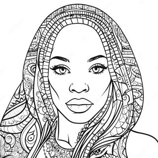 Aaliyah With Sparkling Dress Coloring Page 59403-47820