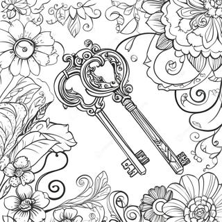 Vintage Key Coloring Page 59413-47829