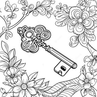 Vintage Key Coloring Page 59413-47831