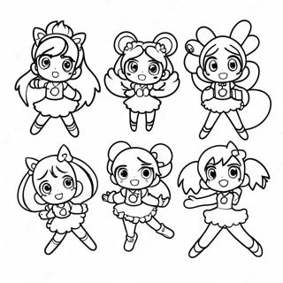 Glitter Force Characters In Action Coloring Page 5942-4911