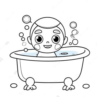 Bathtub Fun With Bubbles Coloring Page 59432-47843