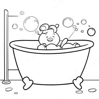 Bathtub Fun With Bubbles Coloring Page 59432-47844