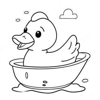 Cute Rubber Duck In Bathtub Coloring Page 59433-50319