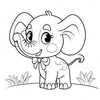 Cute Emily Elephant With Balloons Coloring Page 59443-47851