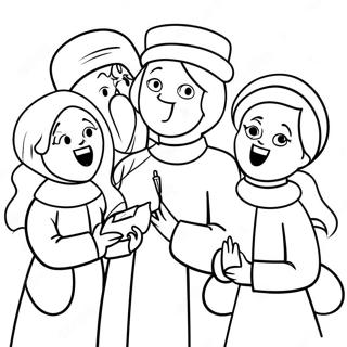 Joyful Christmas Carolers Coloring Page 59463-47867