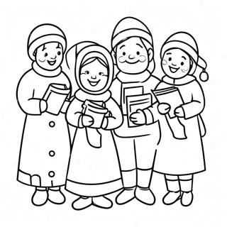 Joyful Christmas Carolers Coloring Page 59463-47868