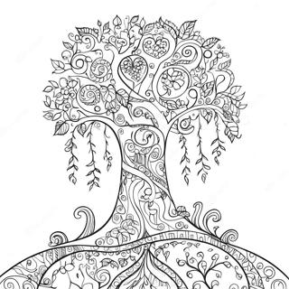 Whimsical Tree Of Life Coloring Page 59553-47934