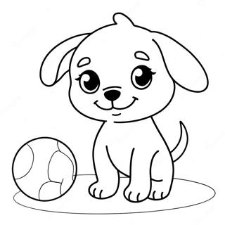 Cute Puppy Playing With Ball Coloring Page 59603-47974