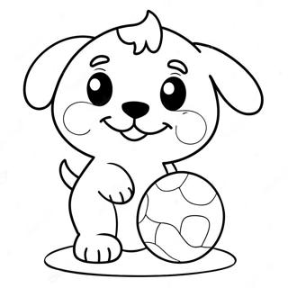 Cute Puppy Playing With Ball Coloring Page 59603-47975