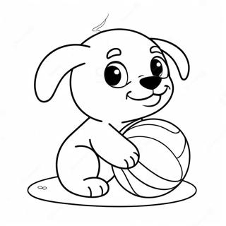 Cute Puppy Playing With Ball Coloring Page 59603-47976