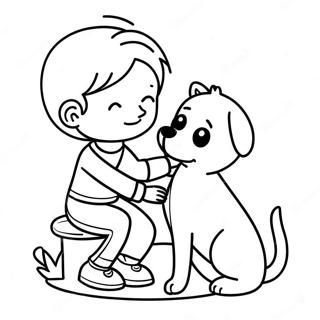 Caring Child Taking Care Of Pet Coloring Page 59673-48033