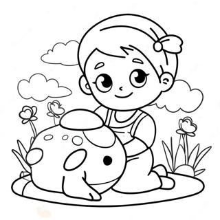 Caring Child Taking Care Of Pet Coloring Page 59673-48036