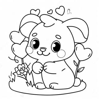 Cute Valentine Animals Coloring Page 59683-48043