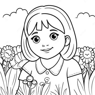 Charming Chloe In A Flower Field Coloring Page 59723-48074