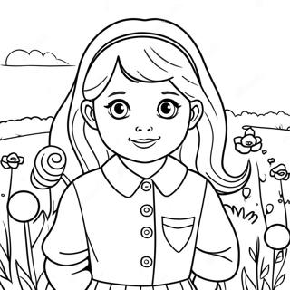 Charming Chloe In A Flower Field Coloring Page 59723-48076