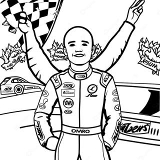 Kyle Larson In Victory Lane Coloring Page 59763-48106