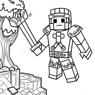 Minecraft Warden Coloring Page 59802-48136