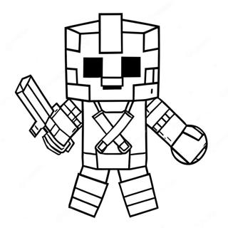 Angry Minecraft Warden Coloring Page 59803-48142