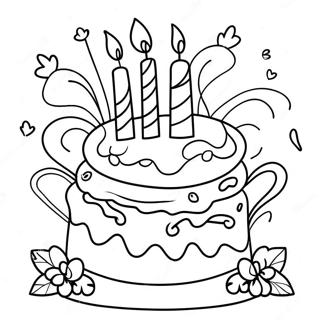 Festive Birthday Cake For Grammy Coloring Page 59813-48146