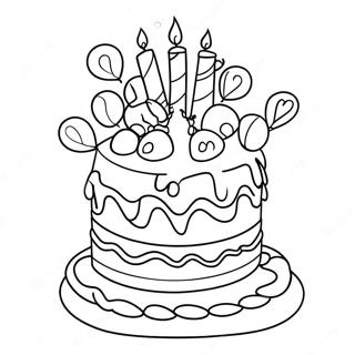 Festive Birthday Cake For Grammy Coloring Page 59813-48147