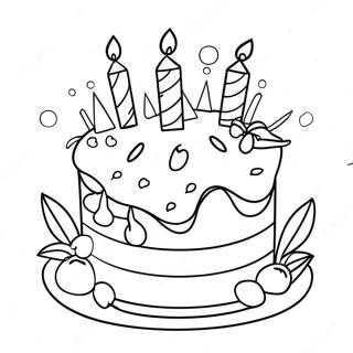 Festive Birthday Cake For Grammy Coloring Page 59813-48148