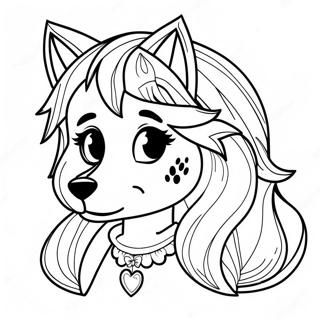 Wolf Pretty Girl Gacha Life Coloring Pages