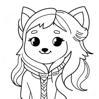 Wolf Pretty Girl Gacha Life Coloring Page 59832-48160