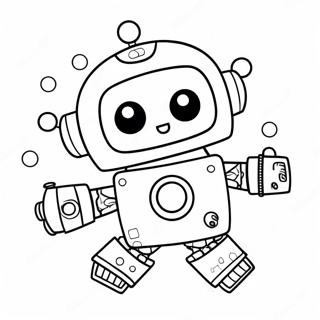 Cute Pj Robot Flying Coloring Page 59843-48173