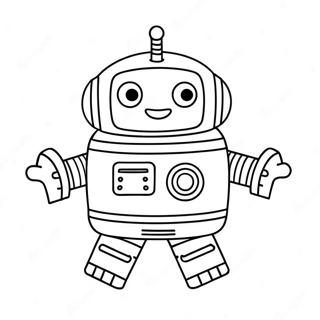 Cute Pj Robot Flying Coloring Page 59843-48174